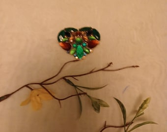 Broche vintage en strass signée Liz Claiborne