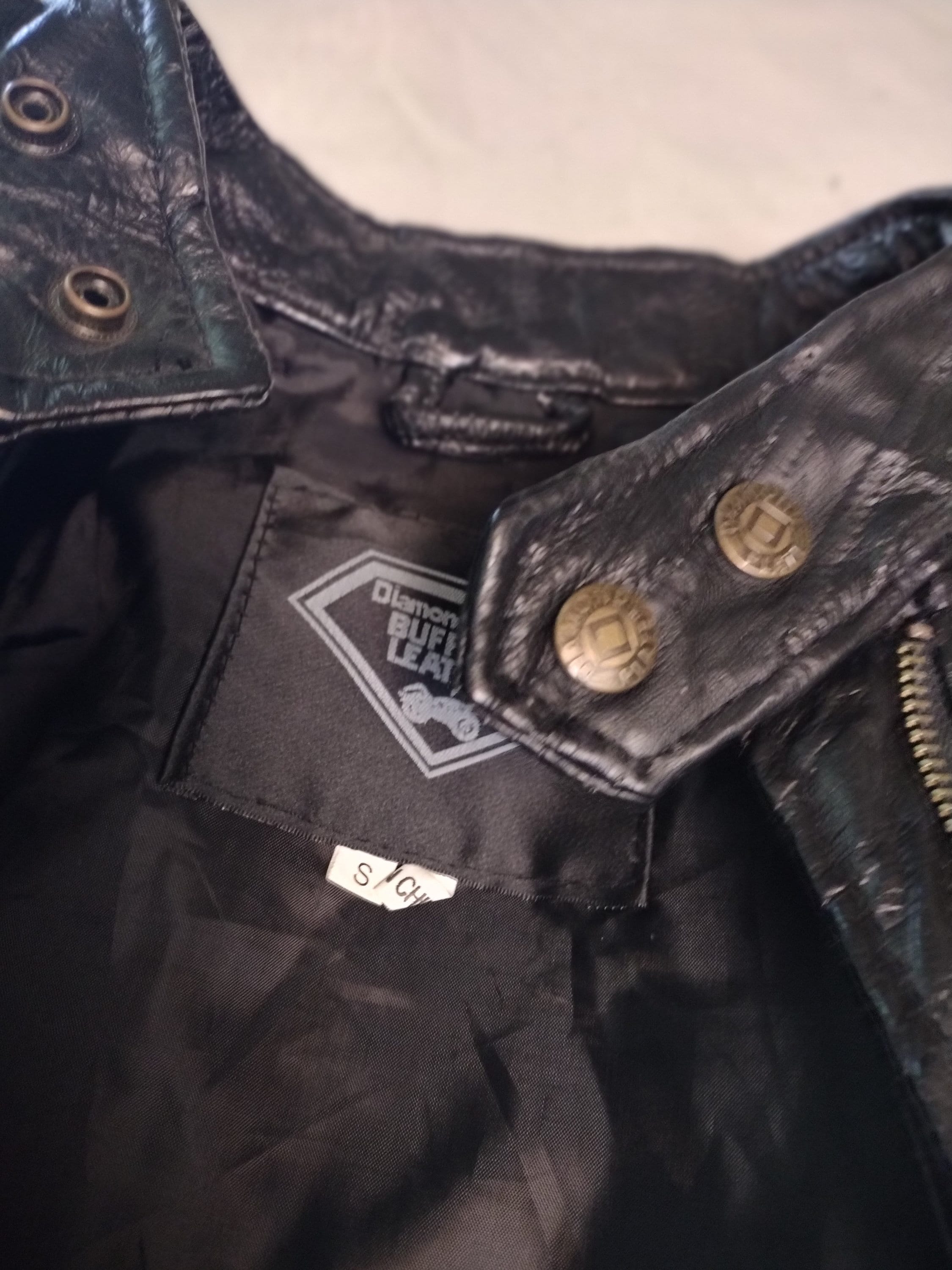 Diamond Plate Women Black Leather Jacket Size S - Etsy display picture 1