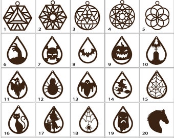 Earring Blanks: Birch Wood Laser Cut Shapes (Unfinished DIY)