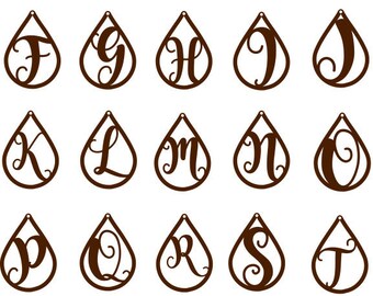Birch Wood Earring Blanks: Laser Cut Letters for DIY Jewelry
