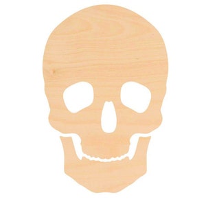 Unfinished Wooden Skull Craft Shape