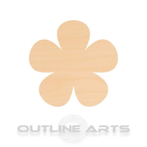 Flower Wood Cutout - Birch Unfinished Craft Shapes 1"-30"