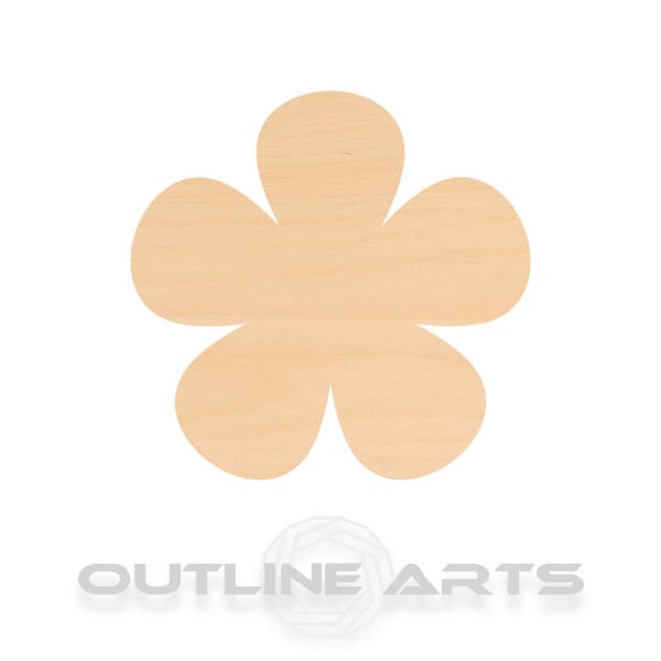 Unfinished Wooden Flower Craft Shape