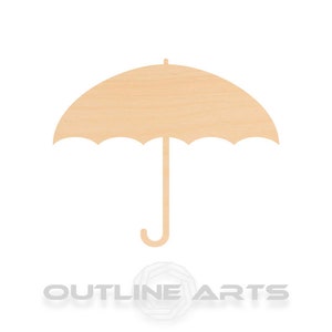 Unfinished Wooden Umbrella Craft Shape