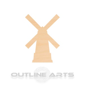 Unfinished Wooden Windmill Craft Shape