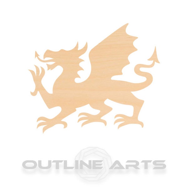 Unfinished Wooden Welsh Dragon Craft Shape