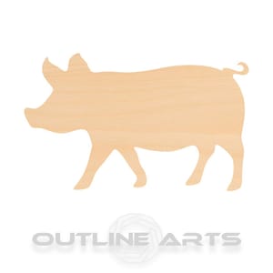 Unfinished Wooden Pig Craft Shape