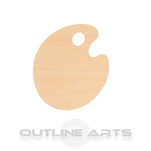 Wooden Paint Palette Craft Shape - Unfinished Birch Wood Cutout