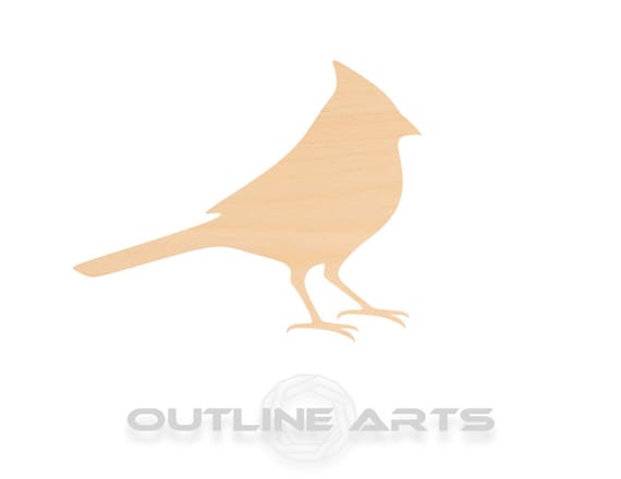 Cardinal Wooden Cutout - Laser Cut Birch, Unfinished Shape