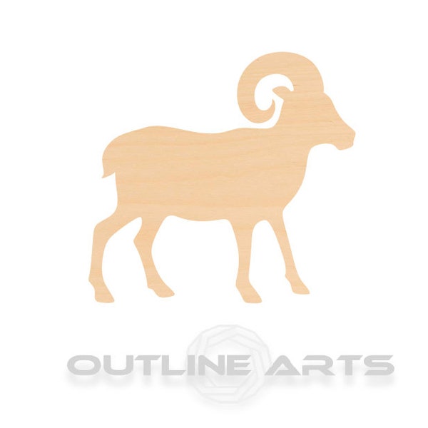 Unfinished Wooden Ram Craft Shape