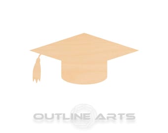Unfinished Wooden Graduation Cap Craft Shape