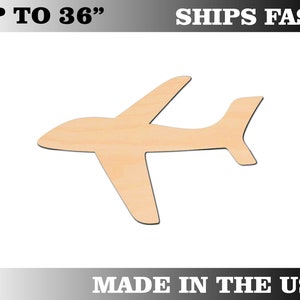 Unfinished Wooden Airplane Craft Shape
