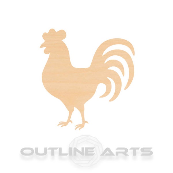 Unfinished Wooden Rooster Craft Shape