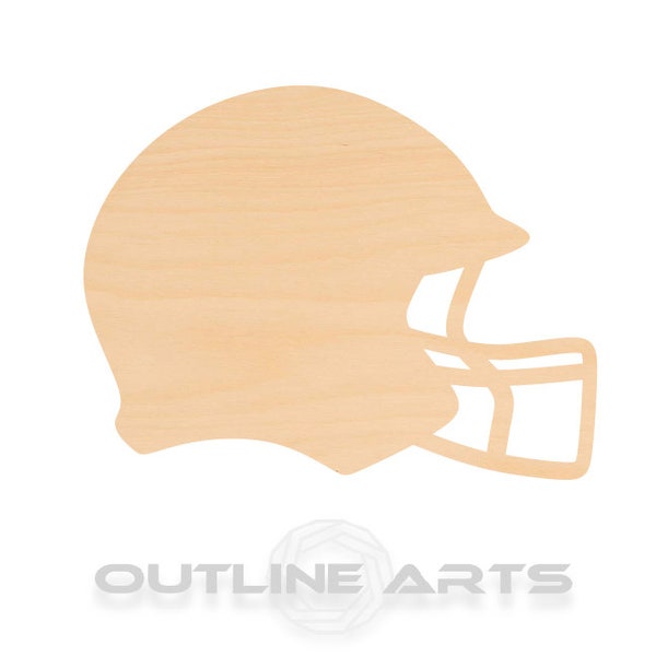 Unfinished Wooden Football Helmet Craft Shape