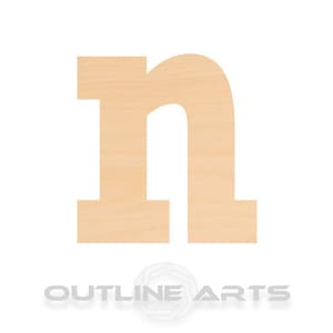 Unfinished Wooden Lowercase Letter N Craft Shape