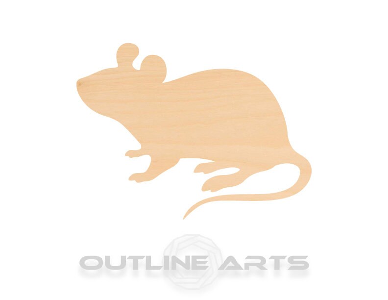 Unfinished Wooden Mouse 2 Craft Shape