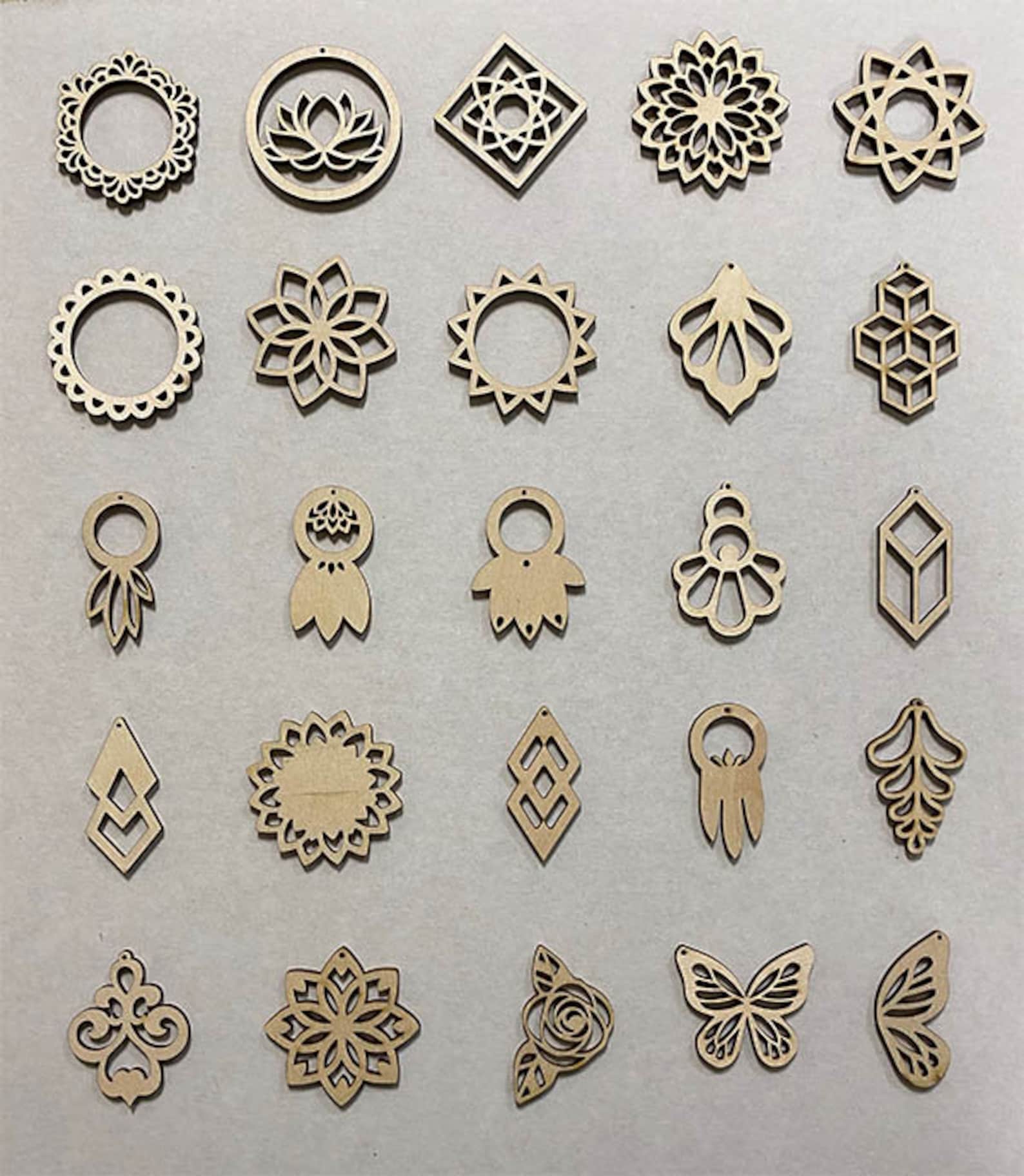 Bulk Wooden Earrings Blanks. Unfinished Wood Earrings. Blank Etsy