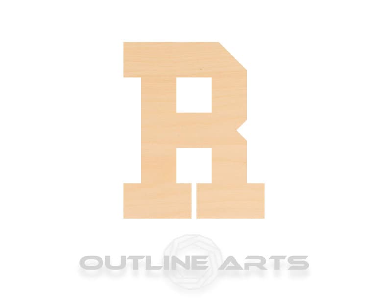 Unfinished Wooden Capital Letter R Craft Shape