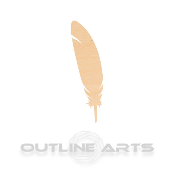 Unfinished Wooden Feather Craft Shape