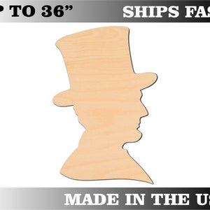 Unfinished Wooden Abraham Lincoln Craft Shape