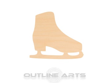 Unfinished Wooden Ice Skate Craft Shape