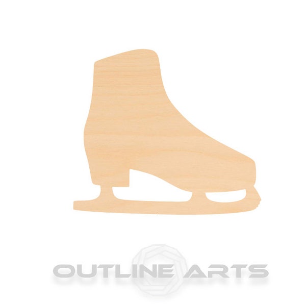 Unfinished Wooden Ice Skate Craft Shape