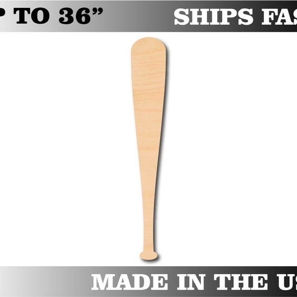 Unfinished Wooden Baseball Bat Craft Shape