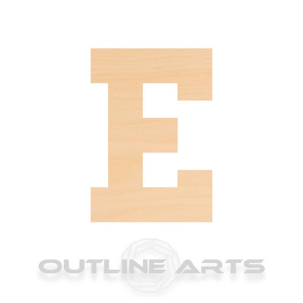 Unfinished Wooden Capital Letter E Craft Shape