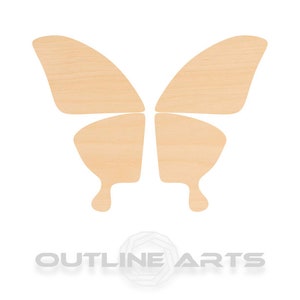 Butterfly Wings Cutout: Birch Wood Shape - Unfinished for Painting