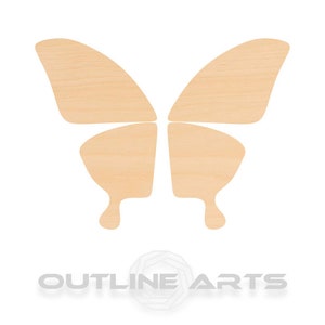 Unfinished Wooden Butterfly Wings Craft Shape