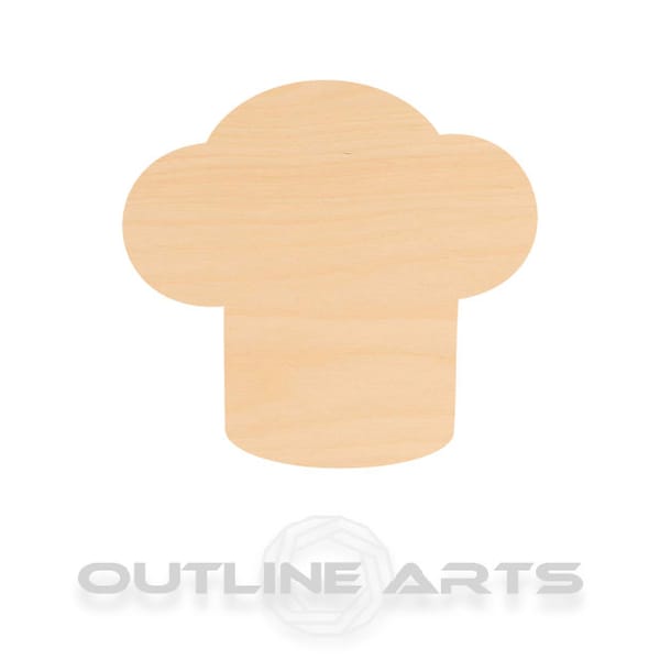 Unfinished Wooden Chef Hat Craft Shape