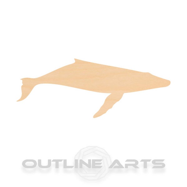 Unfinished Wooden Humpback Whale Craft Shape