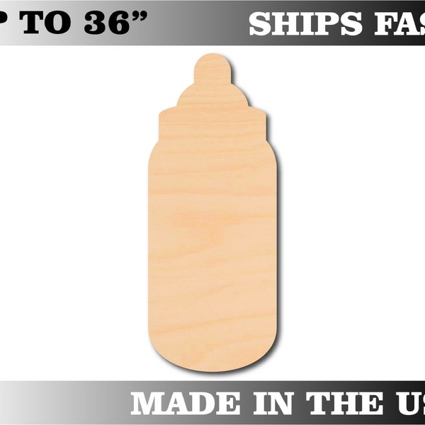 Unfinished Wooden Baby Bottle Craft Shape