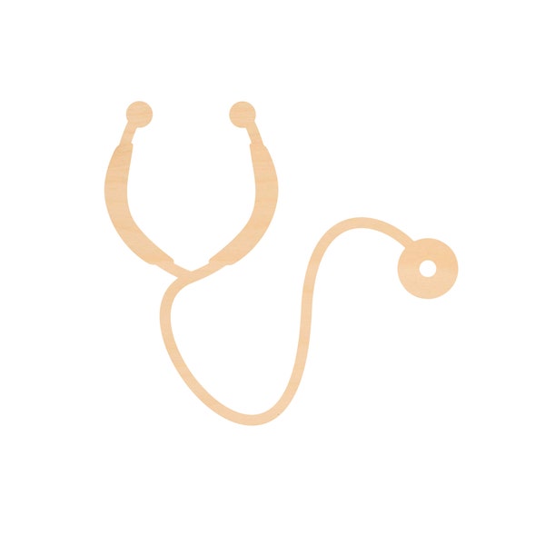 Unfinished Wooden Stethoscope Craft Shape