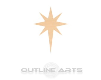 Bethlehem Star Wood Cutout - Unfinished Birch for Painting