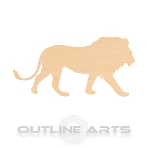 Unfinished Wooden Lion 2 Craft Shape