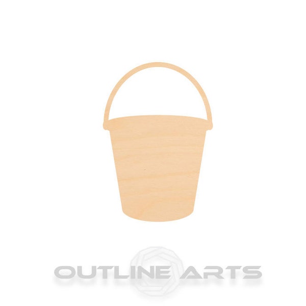 Unfinished Wooden Bucket Pail Craft Shape