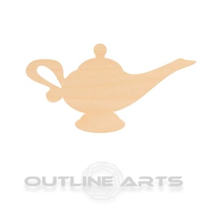 Unfinished Wooden Genie Lamp Craft Shape