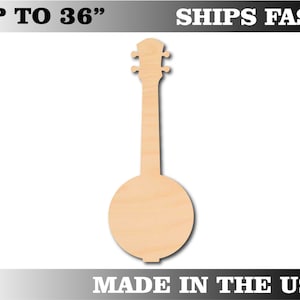 Unfinished Wooden Banjo Craft Shape