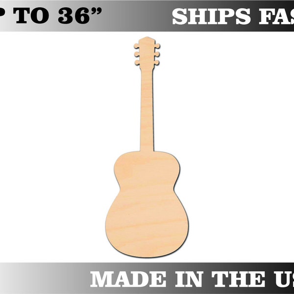 Unfinished Wooden Acoustic Guitar Craft Shape