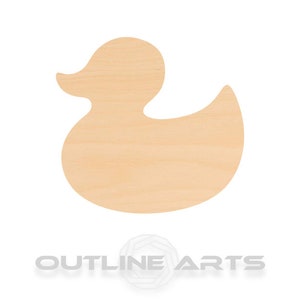 Rubber Duck Cutout: Birch Wood Shape - Unfinished Craft Supply