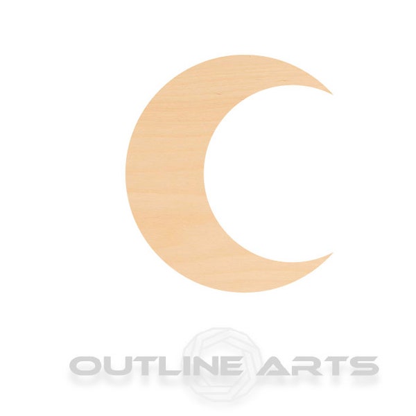 Unfinished Wooden Crescent Moon Craft Shape