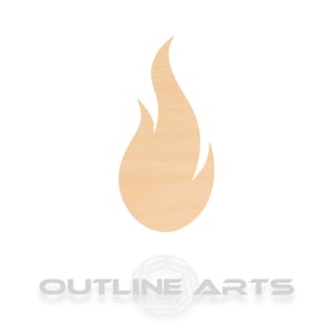 Unfinished Wooden Flame Craft Shape