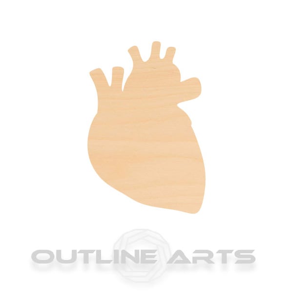 Unfinished Wooden Human Heart Craft Shape