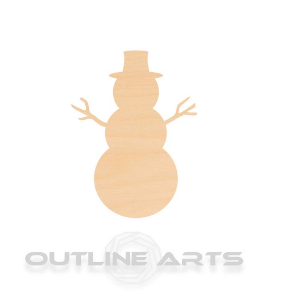 Unfinished Wooden Snowman Craft Shape