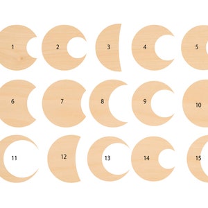 Unfinished Wooden Moon Craft Shape