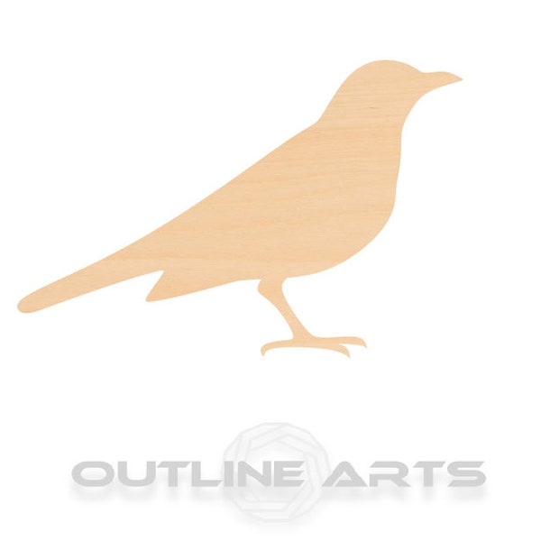 Unfinished Wooden Blackbird Craft Shape