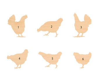 Unfinished Wooden Chicken Craft Shape