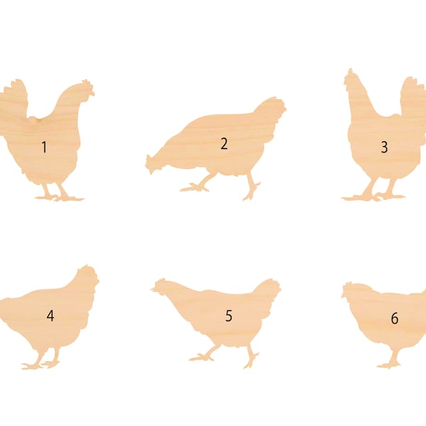 Recorte de madera de pollo - Forma de abedul sin terminar para pintar