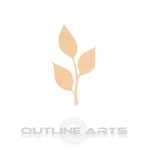Wood Leaf Cutout: Birch Stem and Leaves Shape (Unfinished)